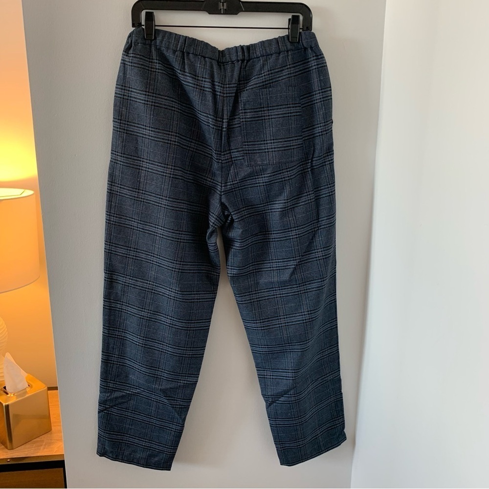 Treasure & Bond Straight Leg Pants In Plaid Heritage Navy & Black Size S NWT - Picture 3 of 14